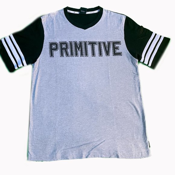 Primitive Apparel V-Neck T-Shirt Size M Black Grey - Picture 1 of 3